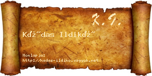 Kádas Ildikó névjegykártya
